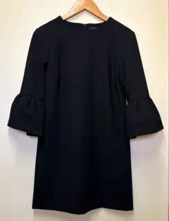 ZARA WOMAN ミニワンピース　フリルスリーブ　ブラック　S