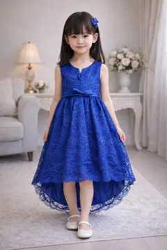 結婚式　ピアノ発表会　ドレス　フォーマルドレス　青