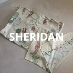 《高級》SHERIDAN シングルシーツ2点セット　花柄　オフホワイト 美品
