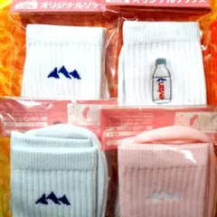 evian エビアン オリジナルソックス Ｍサイズ２種+Ｌサイズ２種=計４足