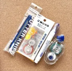 文房具セット　まとめ売り　事務用品　修正テープ　テープのり　修正液ペン　カッターのサムネイル