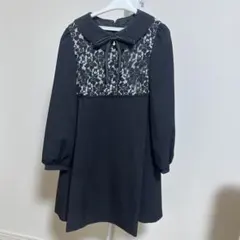 黒 ドレス ワンピース 長袖 140cm Michelle Alfred