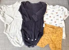 UNIQLO ユニクロ 長袖ボディスーツ 70cm、半ズボン70cm、H&M