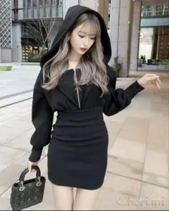 シェリミー フーディワンピース ブラック ‪‪❤︎‬