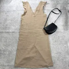 タグ付♡ワンピース　ジャンパースカート　フリル　カジュアル　大人可愛い　ラフ　L