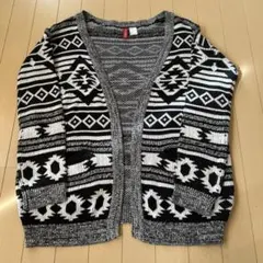 H&M 幾何学模様 カーディガン