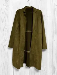 ZARA 新品 미사용 タグ無しスエード調 ロングコート カーキ