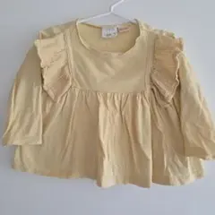 ZARA☆ 長袖　フリル付きTシャツ イエロー　9-12ヶ月　80cm