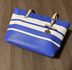 ケイトスペード トートバッグ A4収納可 ブルー ボーダー 通勤 夏