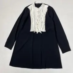 ZARA ザラ　フリル ハーフボタン 長袖チュニック ワンピース