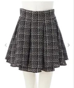 INGNI バックレースアップツイードタックフレアスカート