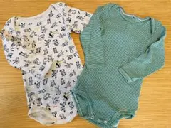 PETIT BATEAU 長袖 ボディスーツ肌着 2着セット タグなし