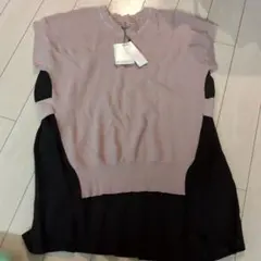 L. BEIGE ノースリーブニット ONEサイズ