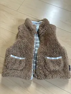 ブラウン フリース ベビーベスト