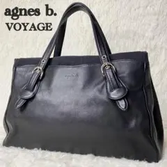 ★美品★ アニエスベー ボヤージュ ハンドバッグ レザー ブラック A4可✨