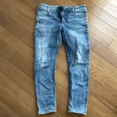 スキニーデニム ライトブルー ダメージ加工