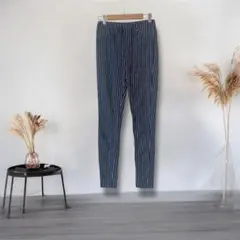 美品⚫︎EMODA エモダ　ストライプパンツ　タイト　ネイビー　レギンス　スキニー