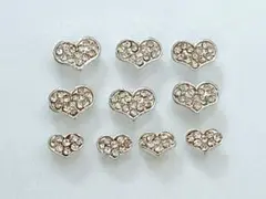 現品のみ✿パヴェハート　シルバー×クリスタル　10個セット