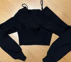 シーイン　黒オフショル　ニットトップス