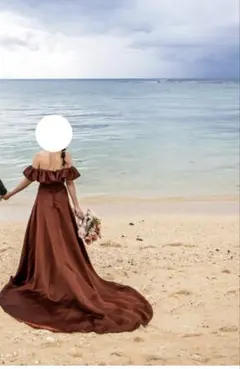 DRESS PRODACTION オフショルダーAライン　バーガンディ