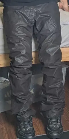 Opium Black coating denim ワイドパンツ フレア - メルカリ