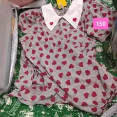 半袖　パジャマセット　150センチ　女の子　ハート　綿100％のサムネイル