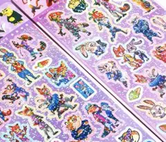 ズートピア2のキラキラ可愛いホログラム（镭射）ステッカー5枚セット