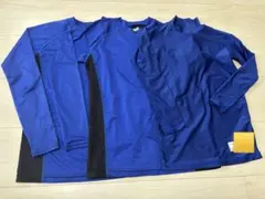 ZETT sagear 青/黒 長袖アンダーシャツ 3枚セット【140cm】