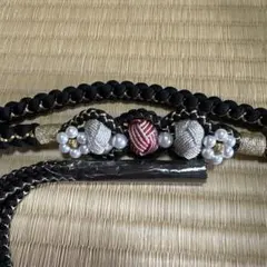 振袖用帯締め 正絹　黒・金・赤・銀