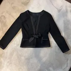 NOLLEYS リボンノーカラージャケット 黒 40のサムネイル
