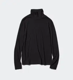 ユニクロ　ライトリブタートルネックT