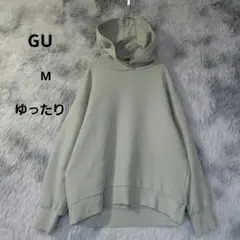 GU プルオーバーパーカー ライトグリーンM　ゆったり