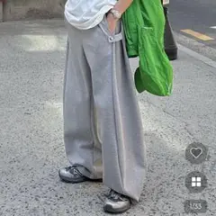 NUGU LUIJOIE サイドポイント2wayスウェットパンツ　グレー