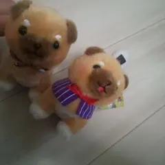犬のぬいぐるみ2体セット 豆しば三兄弟