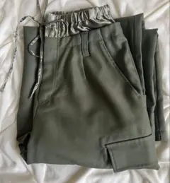 moussy マウジー Wウエストカーゴパンツ オリーブグリーン