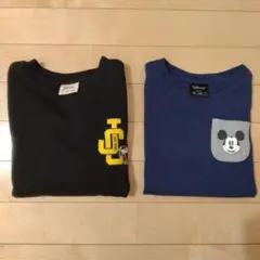 【2枚セット】GU SNOOPYトレーナー・ミッキーマウス 長袖カットソー