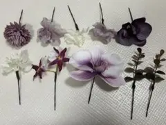 和装 髪飾り 胡蝶蘭 パープル 結婚式 ウェディング 成人式 卒業　前撮り