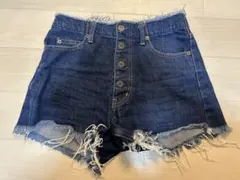 MOUSSY フリンジ付きショートパンツ ダークブルー