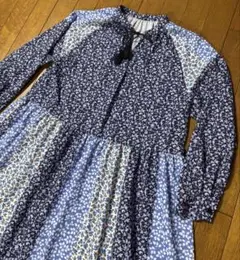 B:MING by BEAMS / パネルプリント ワンピース ブルー