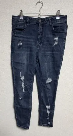 ダメージ加工スキニーデニム Lサイズ