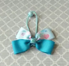 キッズ♡リボンヘアゴム♡リボン&キラキラ♡水色