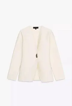 新品】ZARA ノーカラージャケット プレーンニットカーディガン