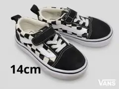 VANS キッズ オールドスクール チェッカーフラッグ スニーカー 14cm