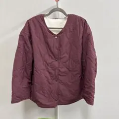 BB042 バーガンディ キルティングボアリバーシブルジャケット 3XL
