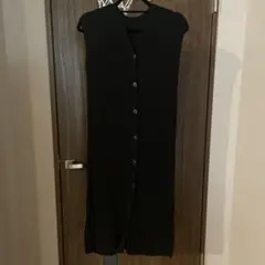 Mila Owen ノースリーブニットブラックワンピース