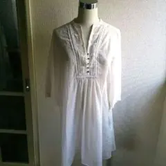 アースミュージック&エコロジー七分袖 重ね着向けワンピース 森ガール フェアリー