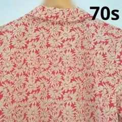 70s 昭和レトロ　総柄ブラウスHanna B. 花柄長袖シャツ美品日本製　希少
