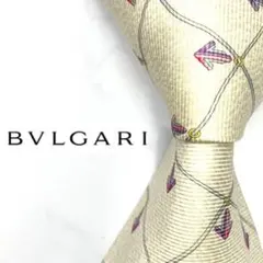 ◆美品◆BVLGARI ブルガリ ネクタイ 白色 編み柄 光沢感