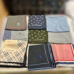 【GW限定お値下げ】メンズブランドハンカチ9枚セット（Burberryなど）