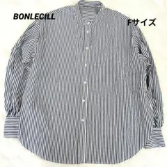 ❀セール❀BONLECILL バンドカラーストライプシャツ 長袖F